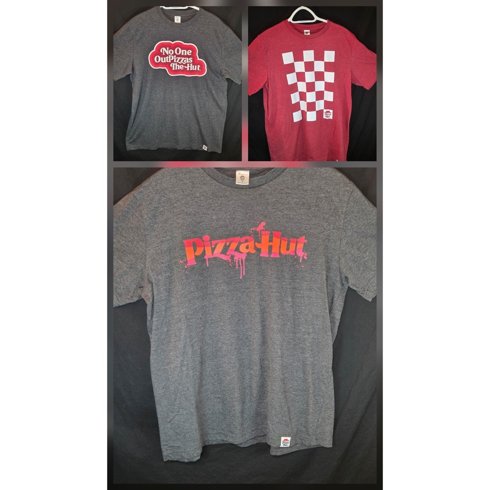 Pizza Hut Mens Lot‎ of 3 T Shirts multi colors Graphic Tee Size M NEW!
